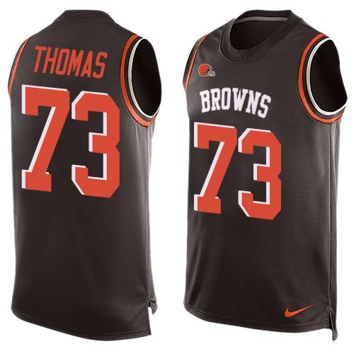 Nike Browns #73 Joe Thomas Brown Team Color Men's Stitched NFL Limited Tank Top Jersey